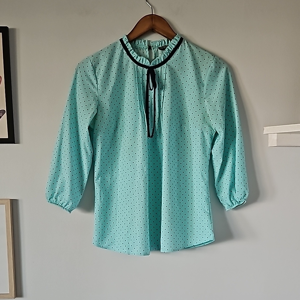 Mint Green Polka Dot Women's Top